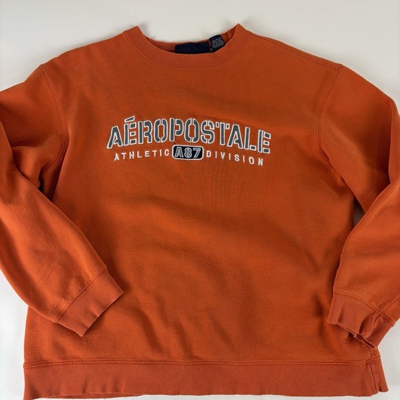 VTG Aeropostale Medium Crewneck Y2K Fleece Logo Sweatshirt Athletic A87 Distress - Picture 1 of 10